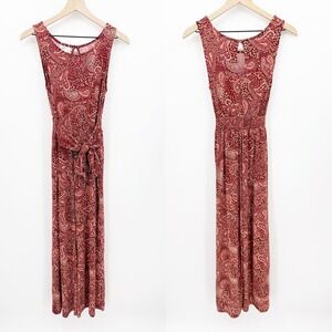 Maurices 24/7 Paisley Jumpsuit XS Sleeveless Smocked Waist Boho Festival Western